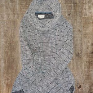 Lou & Grey Cowl Neck Black & Grey Striped Sweater